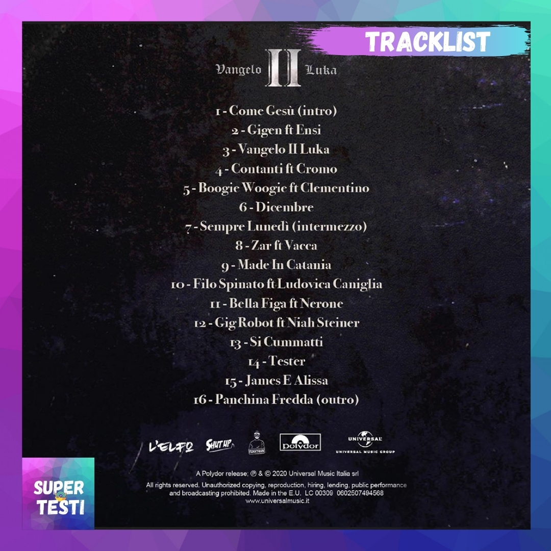 Vangelo II Luka è il terzo album del rapper L'Elfo