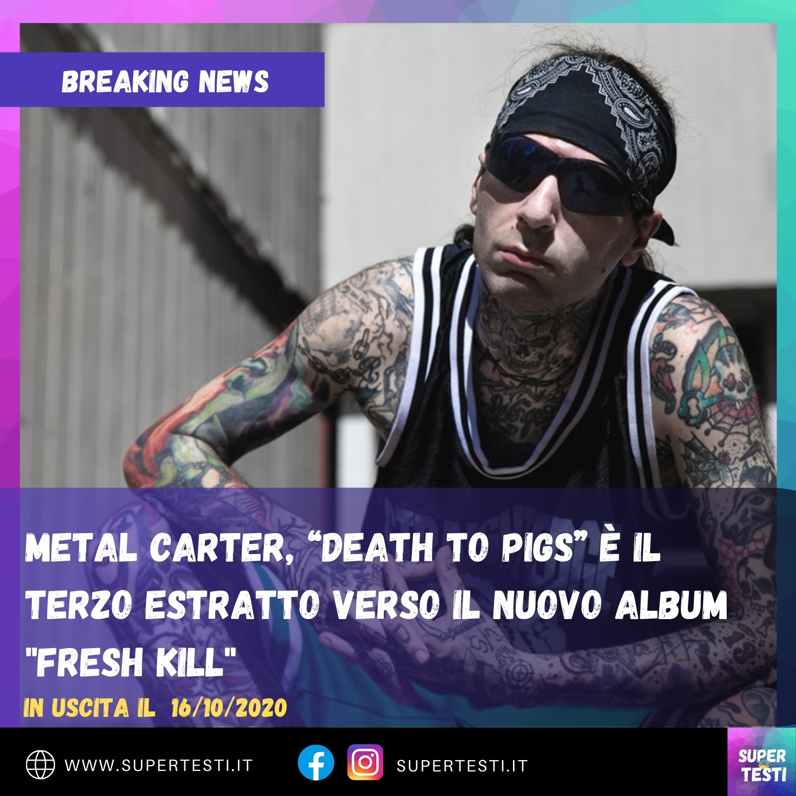 Metal Carter, “Death to Pigs” è il terzo estratto verso il nuovo album "Fresh Kill"